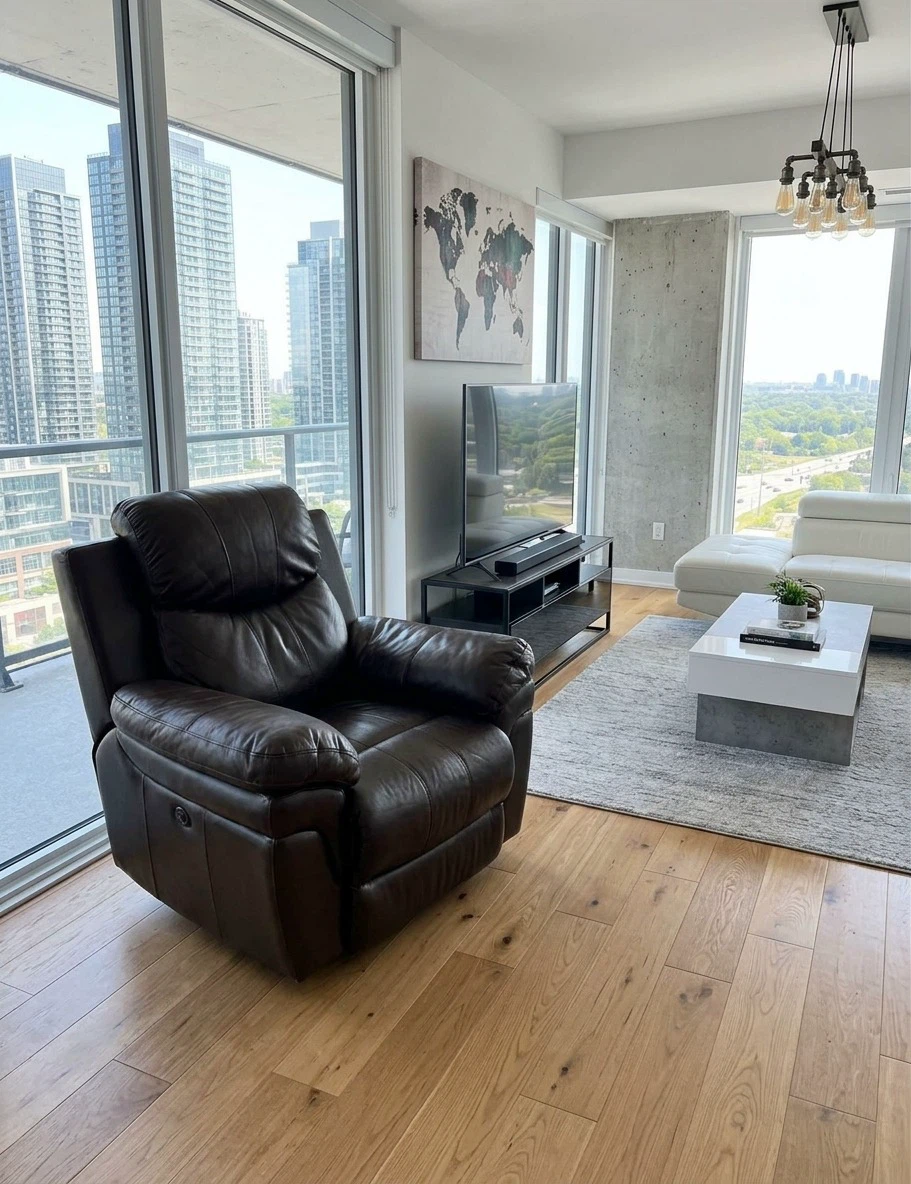 Brown Leather Recliner Chair