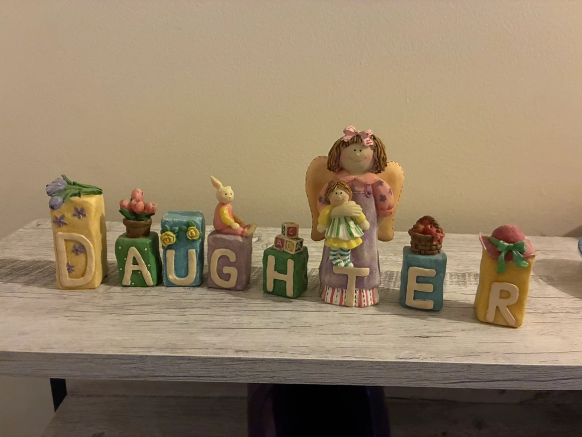 DAUGHTER decorative blocks and figures
