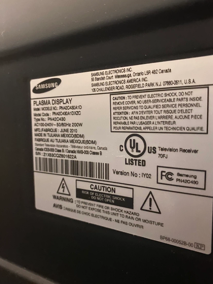 Samsung 42-inch Plasma Display TV - photo 4
