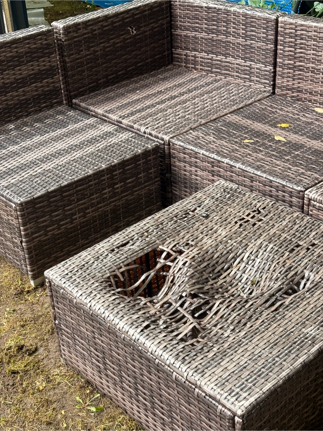 Rattan Sectional Sofa Set with Coffee Table - photo 3