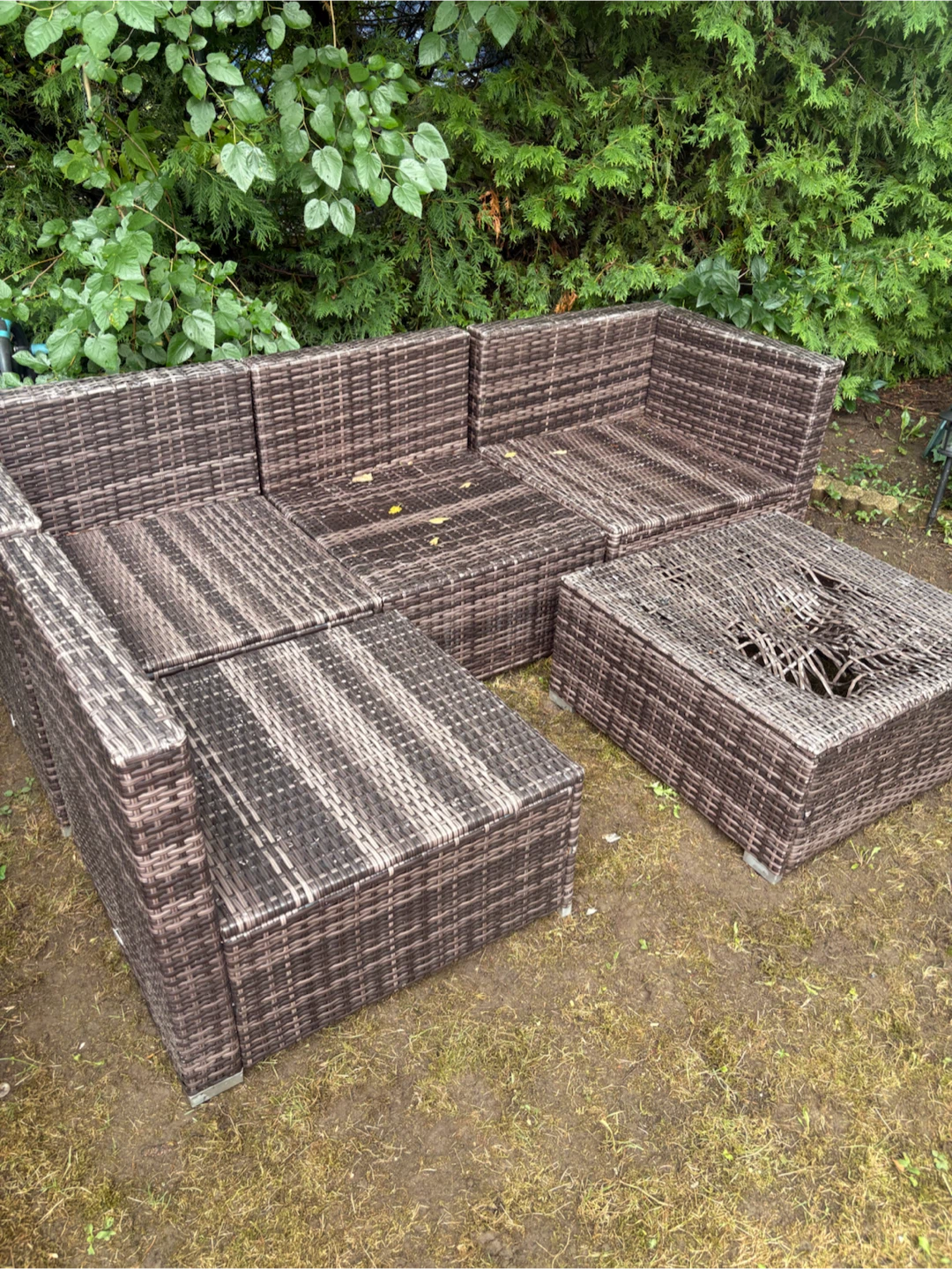 Rattan Sectional Sofa Set with Coffee Table - photo 4
