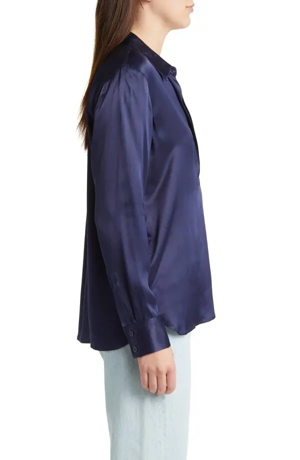 Rails - Nissa Navy Blue Silk Blouse - photo 3