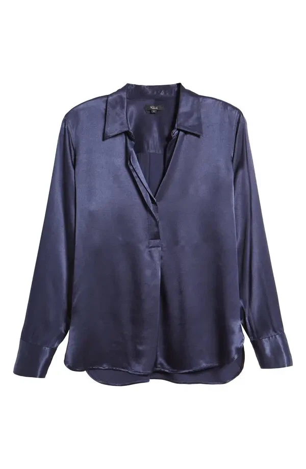 Rails - Nissa Navy Blue Silk Blouse - photo 5
