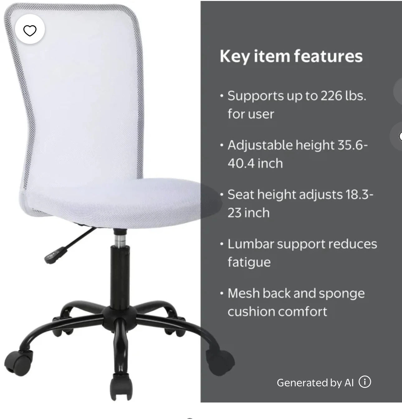 White Ergonomic Mesh Office Chair