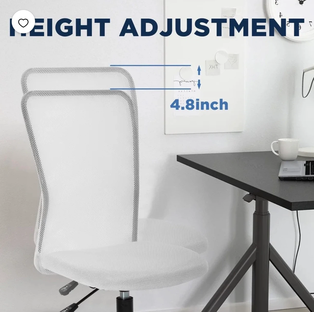 White Ergonomic Mesh Office Chair - photo 3
