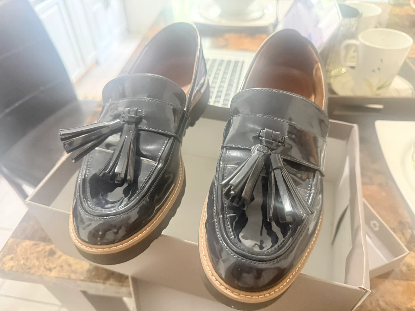 Franco sarto Navy Tassel Loafers Size 9M - photo 3