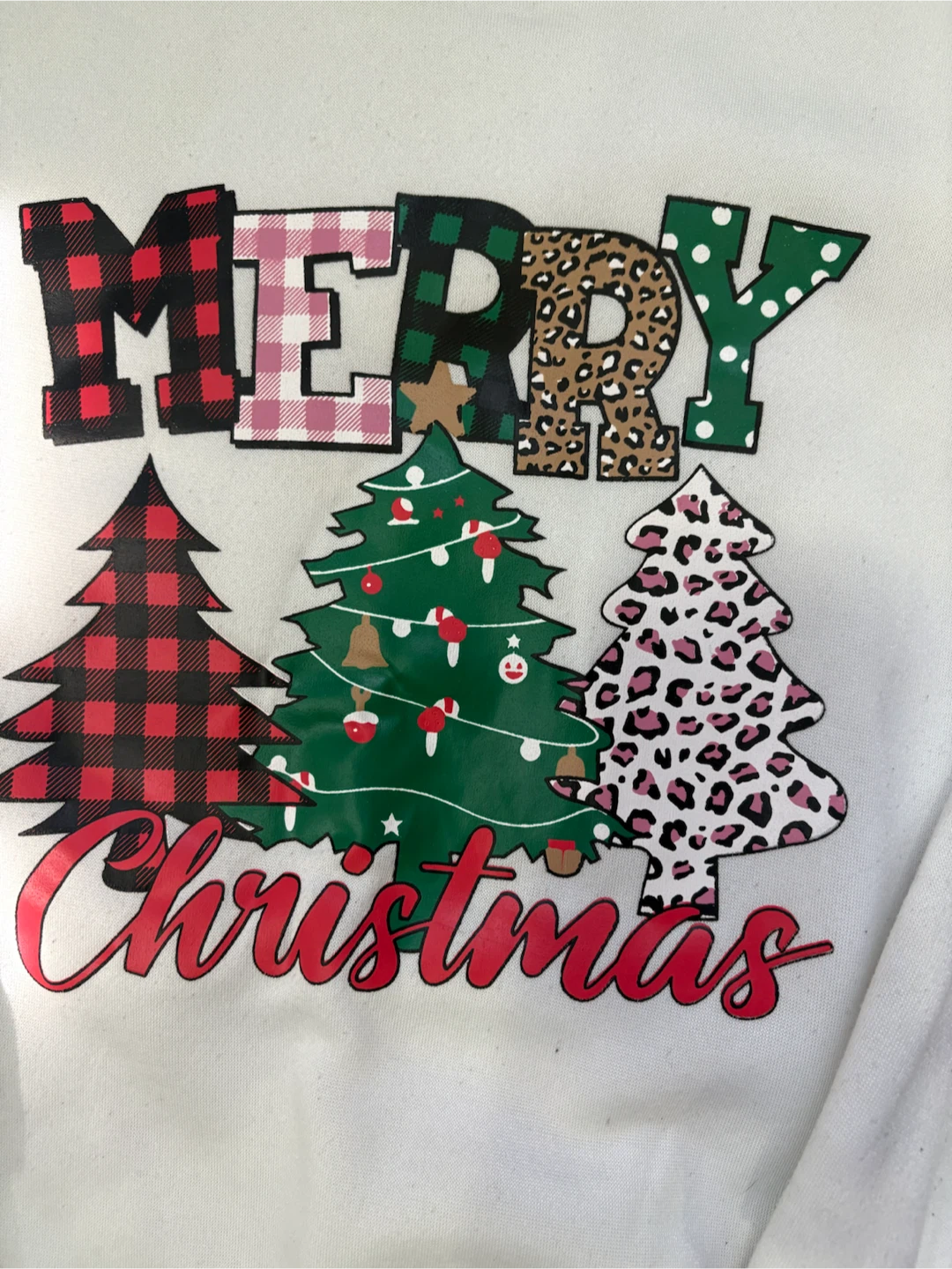 White "Merry Christmas" Crewneck Sweatshirt size M - photo 2