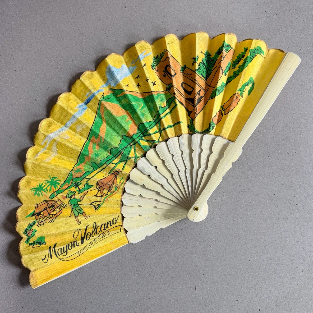 Vintage Folding Bamboo Fan