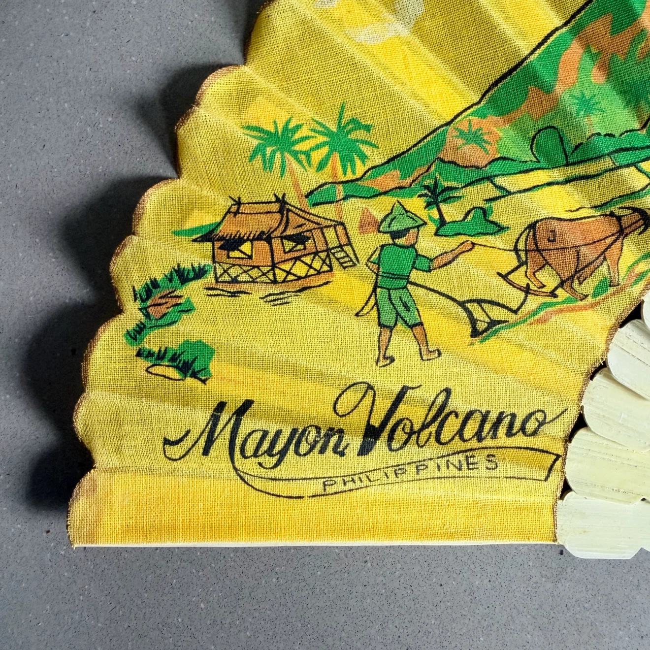 Vintage Folding Bamboo Fan - photo 2