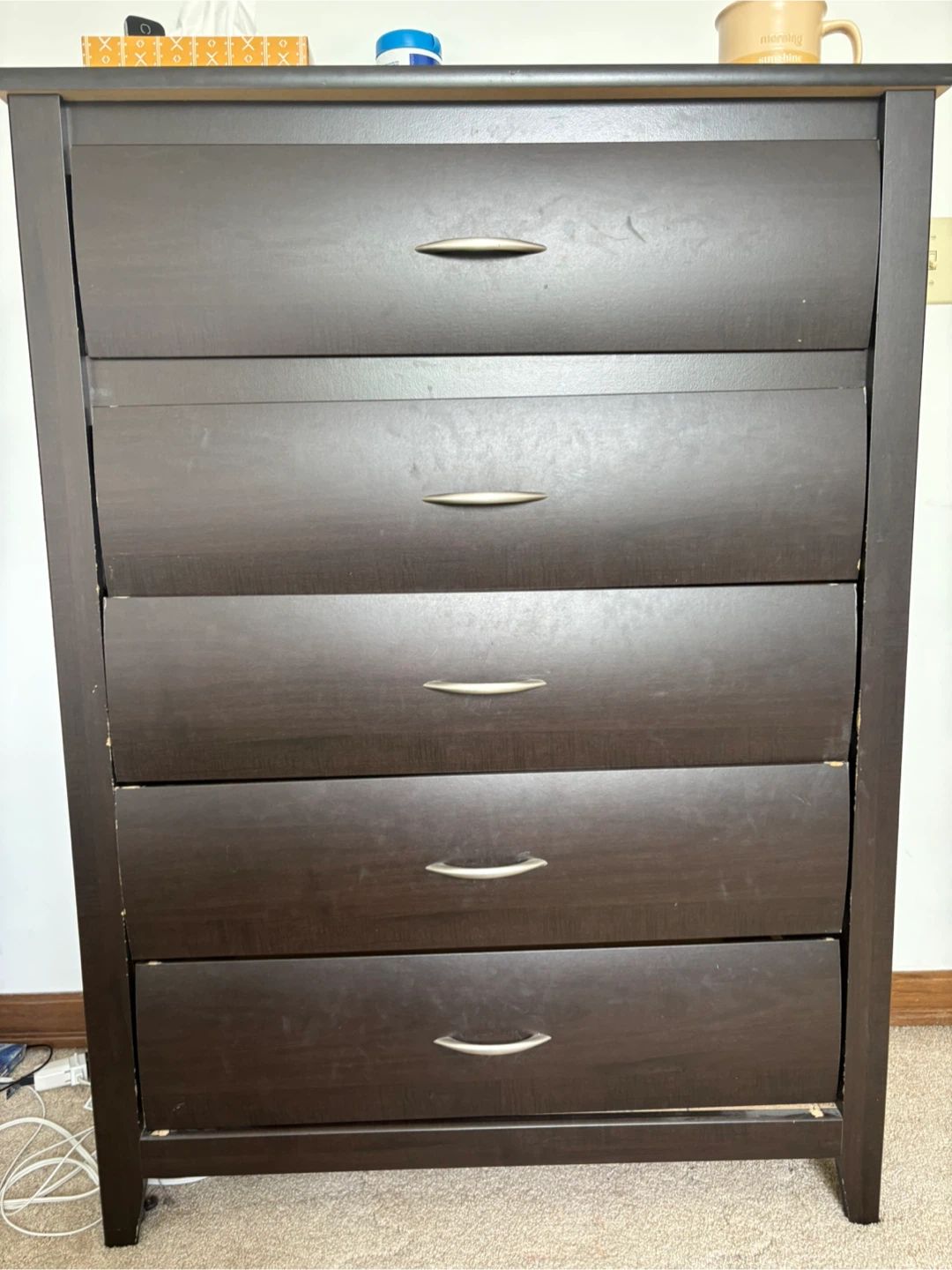 Dark Brown 5-Drawer Dresser