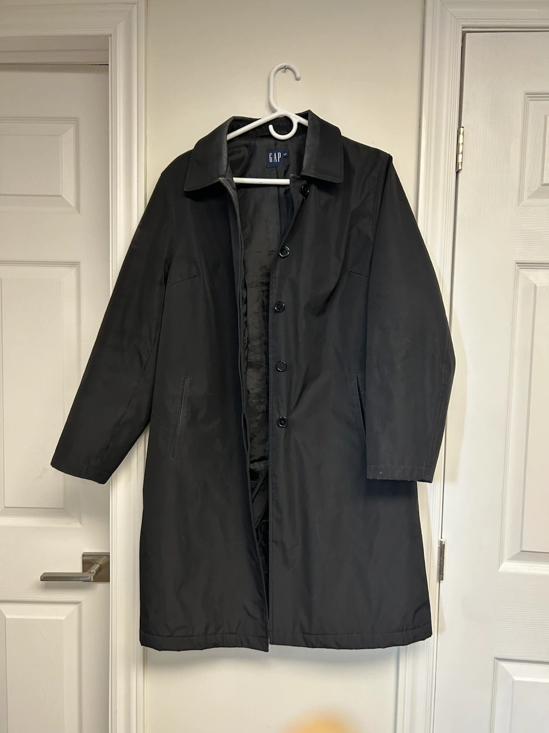 GAP Black Trench Coat Medium