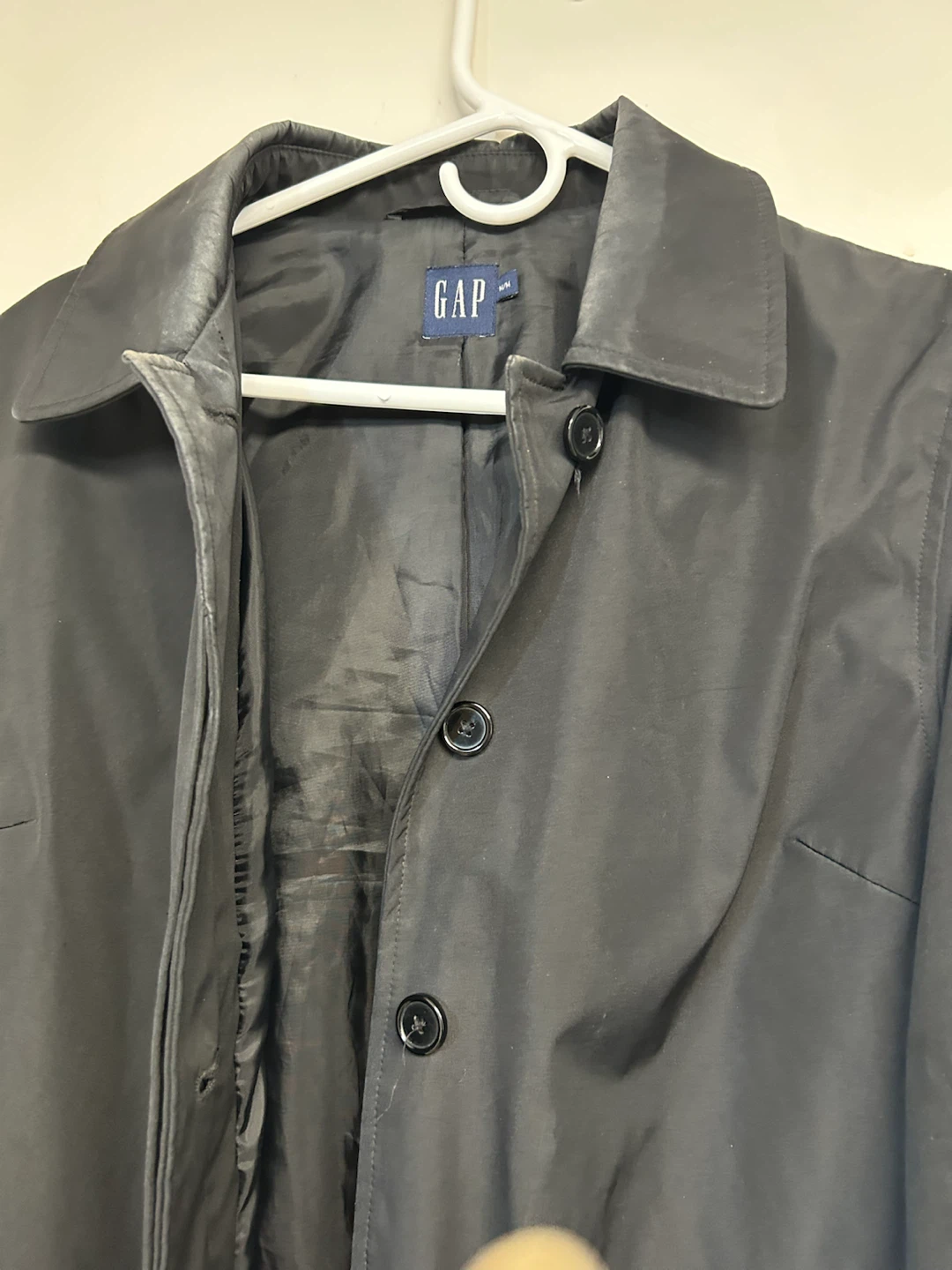 GAP Black Trench Coat Medium - photo 2