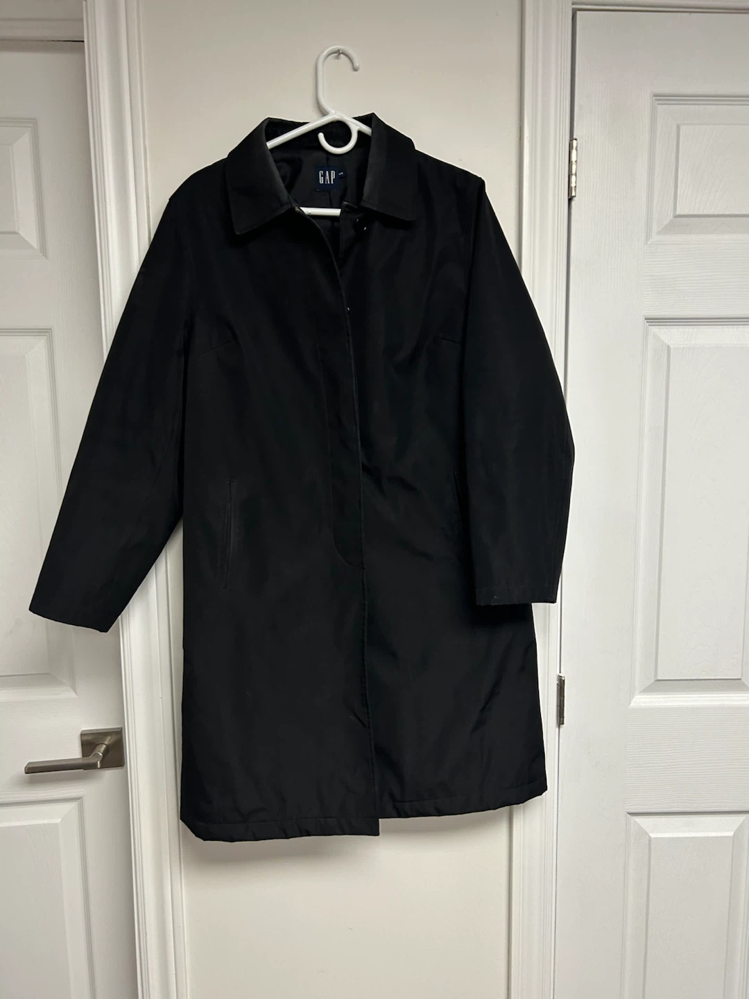GAP Black Trench Coat Medium - photo 3