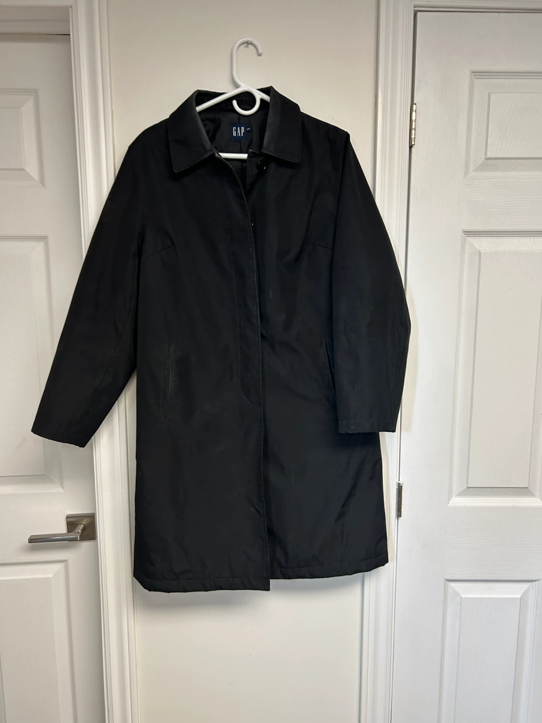 GAP Black Trench Coat Medium - photo 4