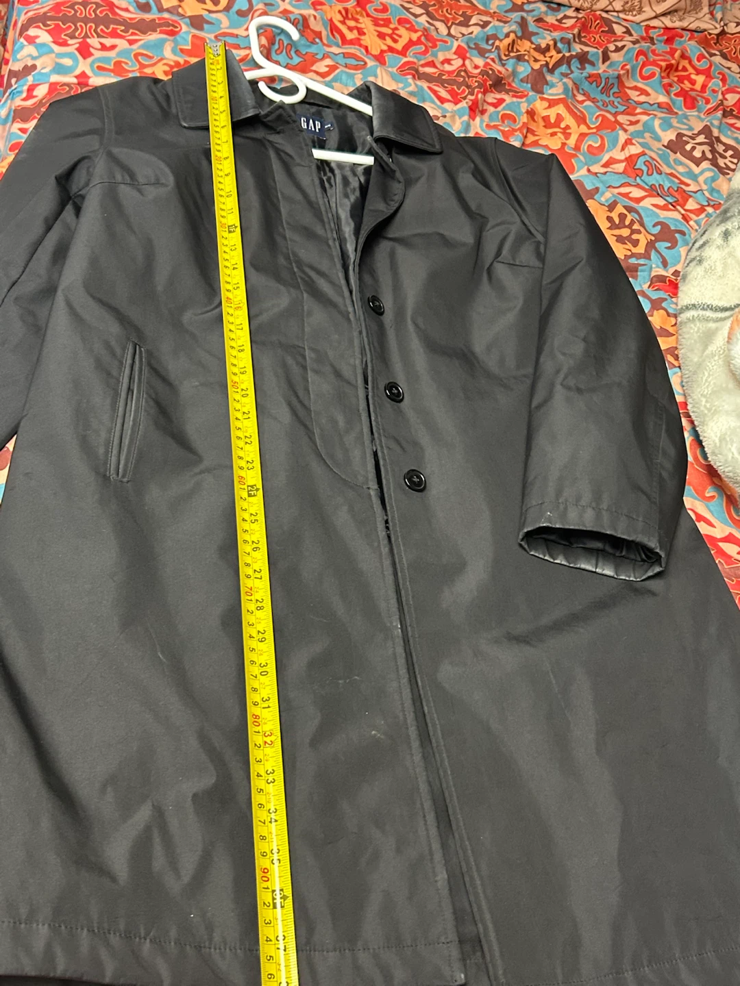 GAP Black Trench Coat Medium - photo 5