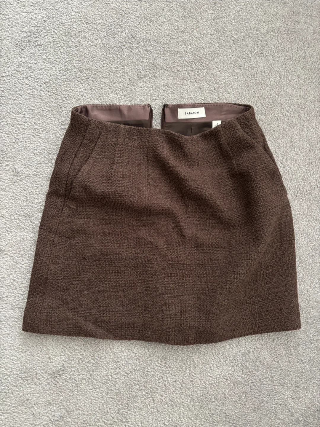Babaton Brown Mini Skirt