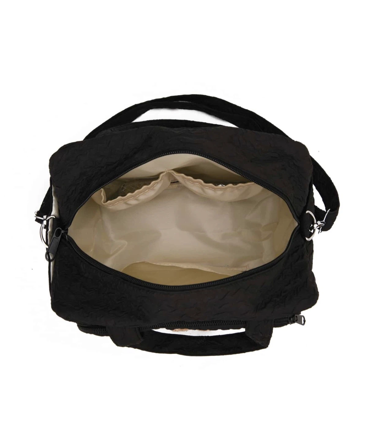 Black Textured Square Bag with Bear Patch - photo 2