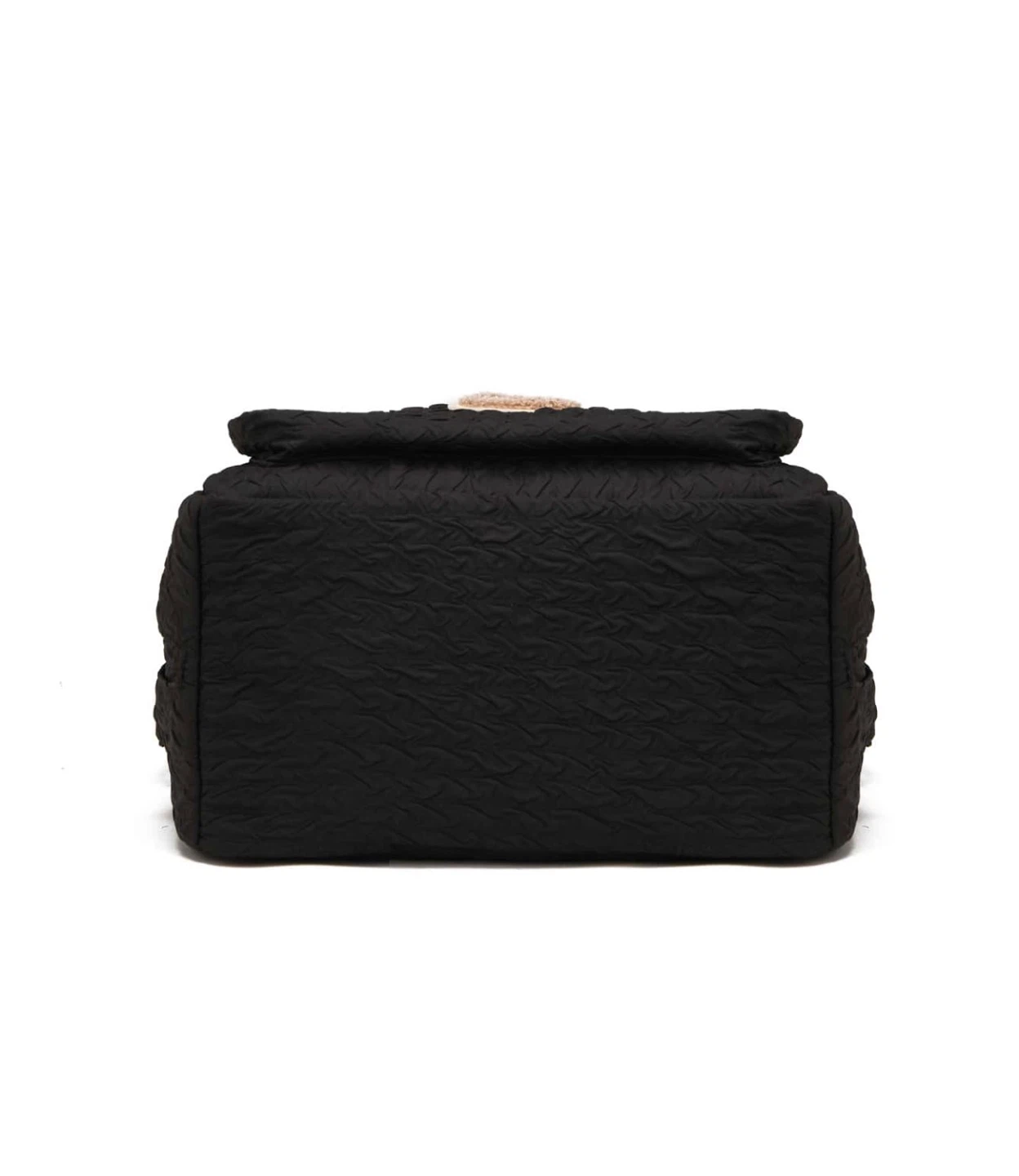 Black Textured Square Bag with Bear Patch - photo 3