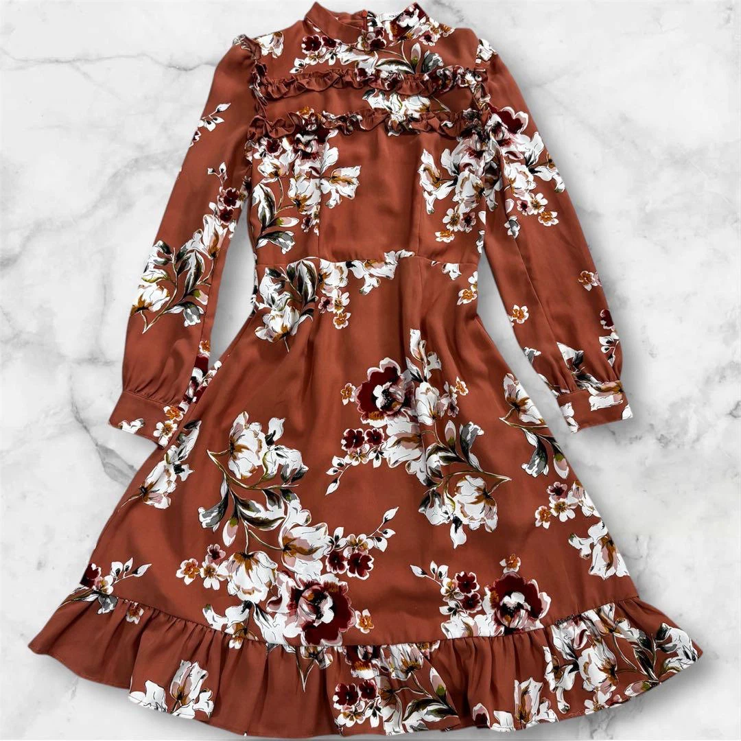 KORALLINE Floral Ruffle Dress