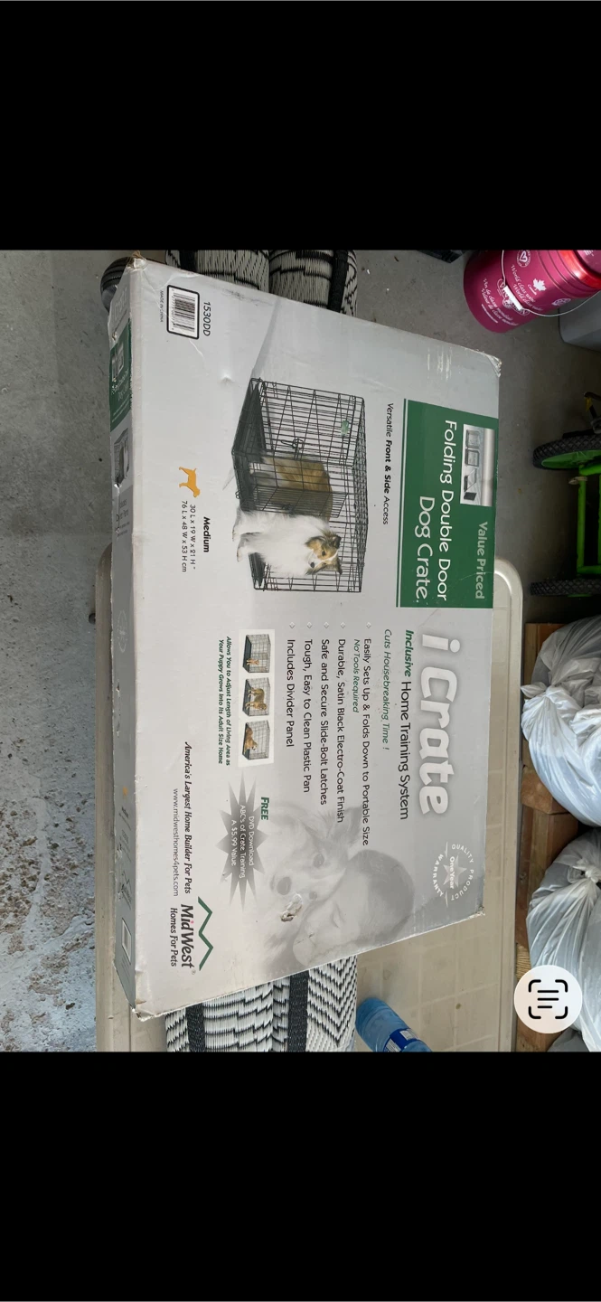 MidWest iCrate Folding Double Door Dog Crate - Medium