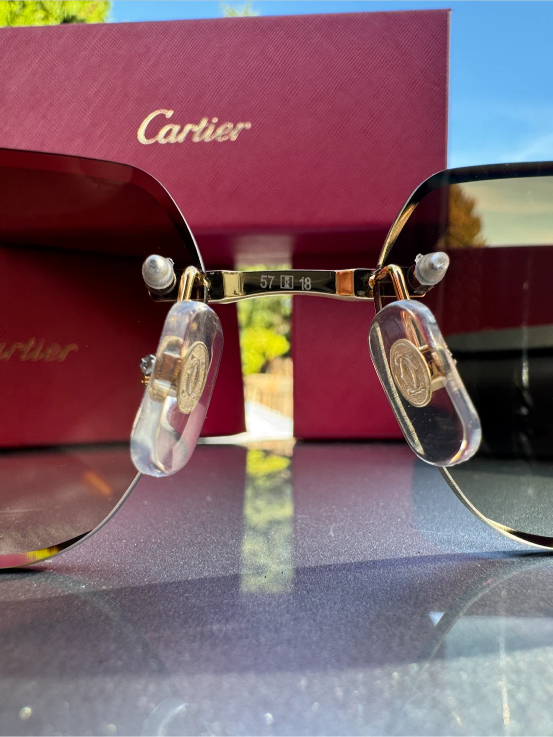 Cartier Rimless Sunglasses Gold Brown Gradient - photo 3