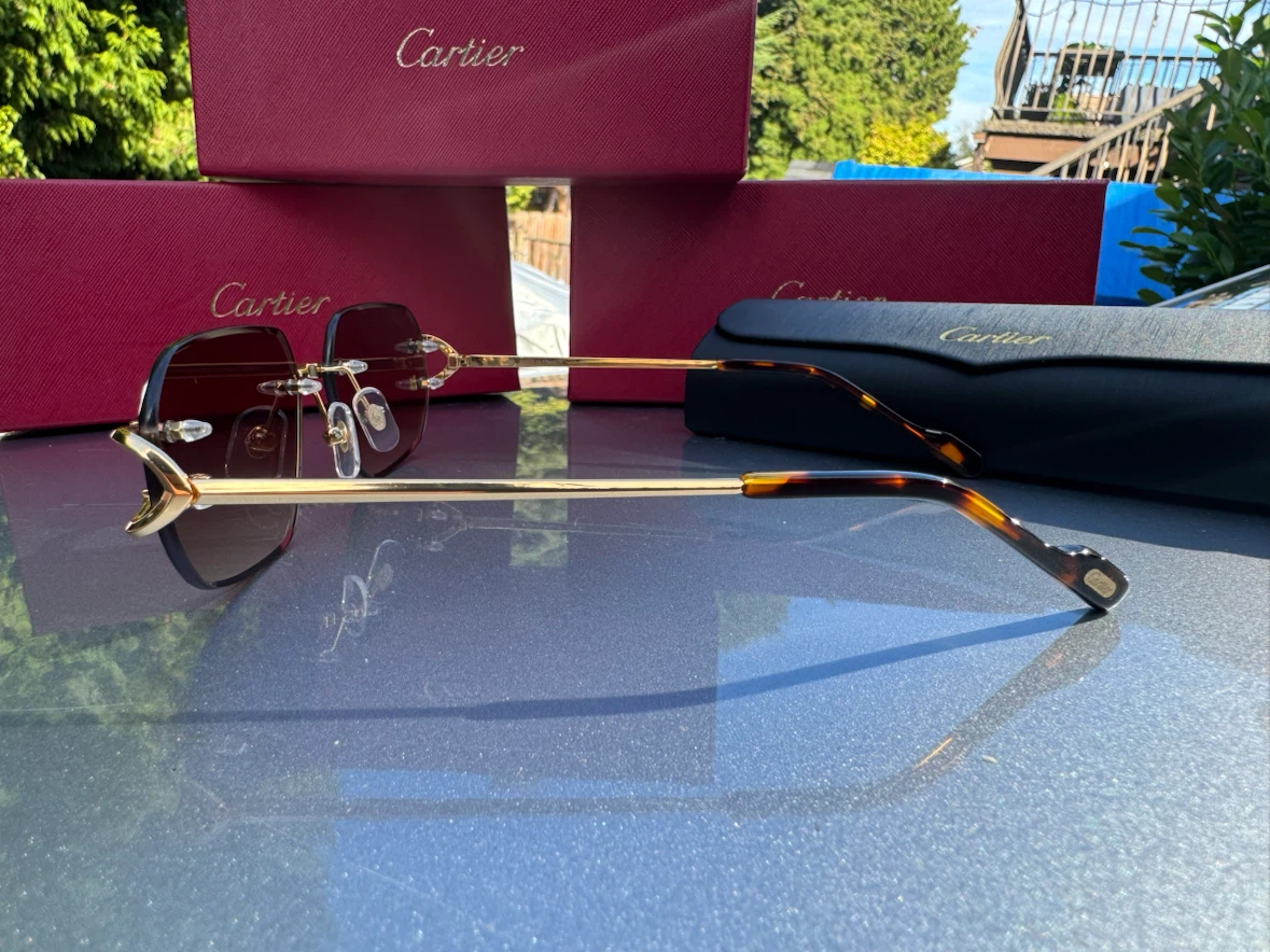 Cartier Rimless Sunglasses Gold Brown Gradient - photo 4