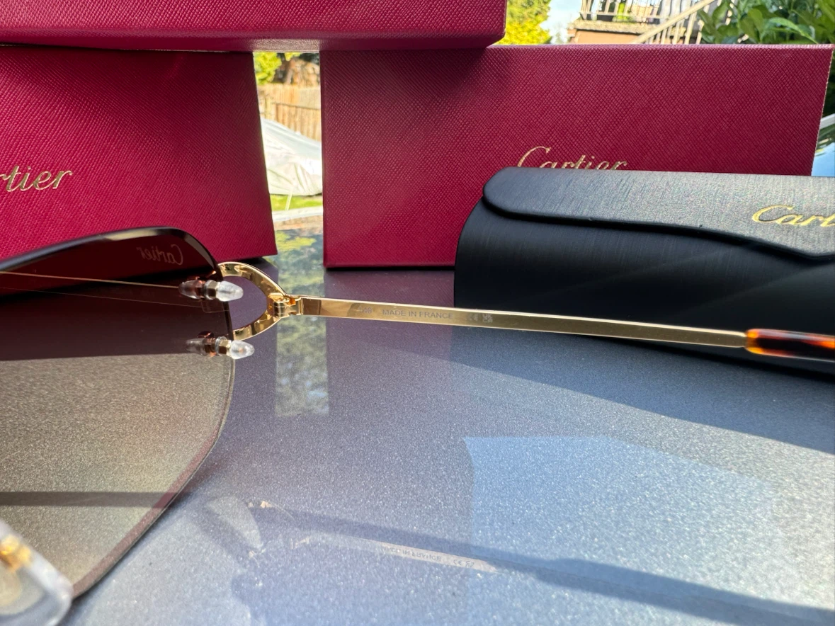 Cartier Rimless Sunglasses Gold Brown Gradient - photo 5