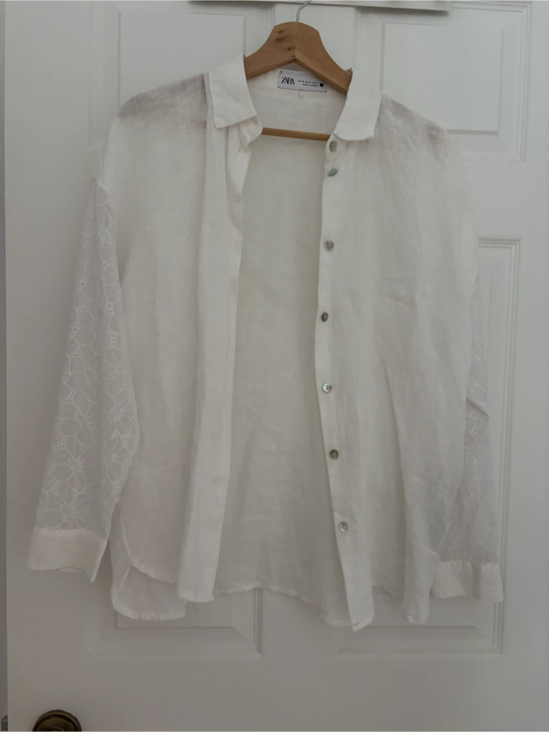 Zara White Linen Blend Shirt