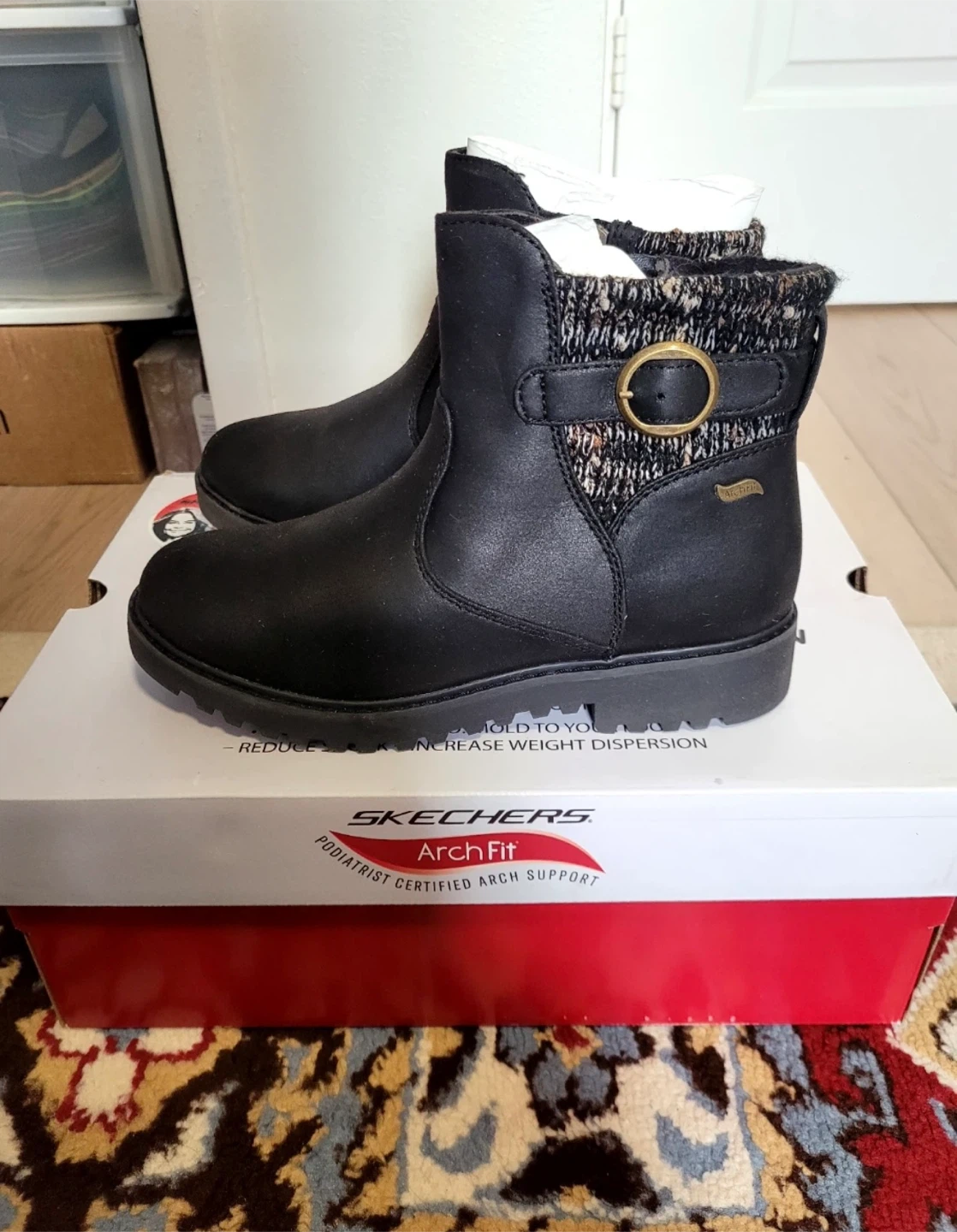 Skechers Arch Fit Marlie-Weekend Chat Boots Black Size 5