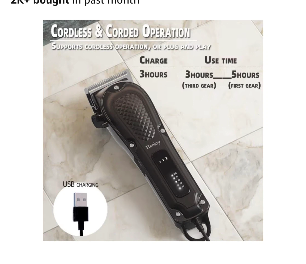 Cordless Hair Clipper trimmer - photo 5