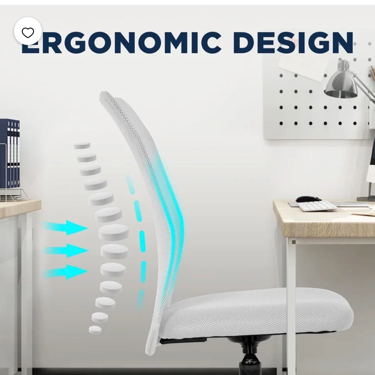 White Mesh Ergonomic Office Chair - photo 5