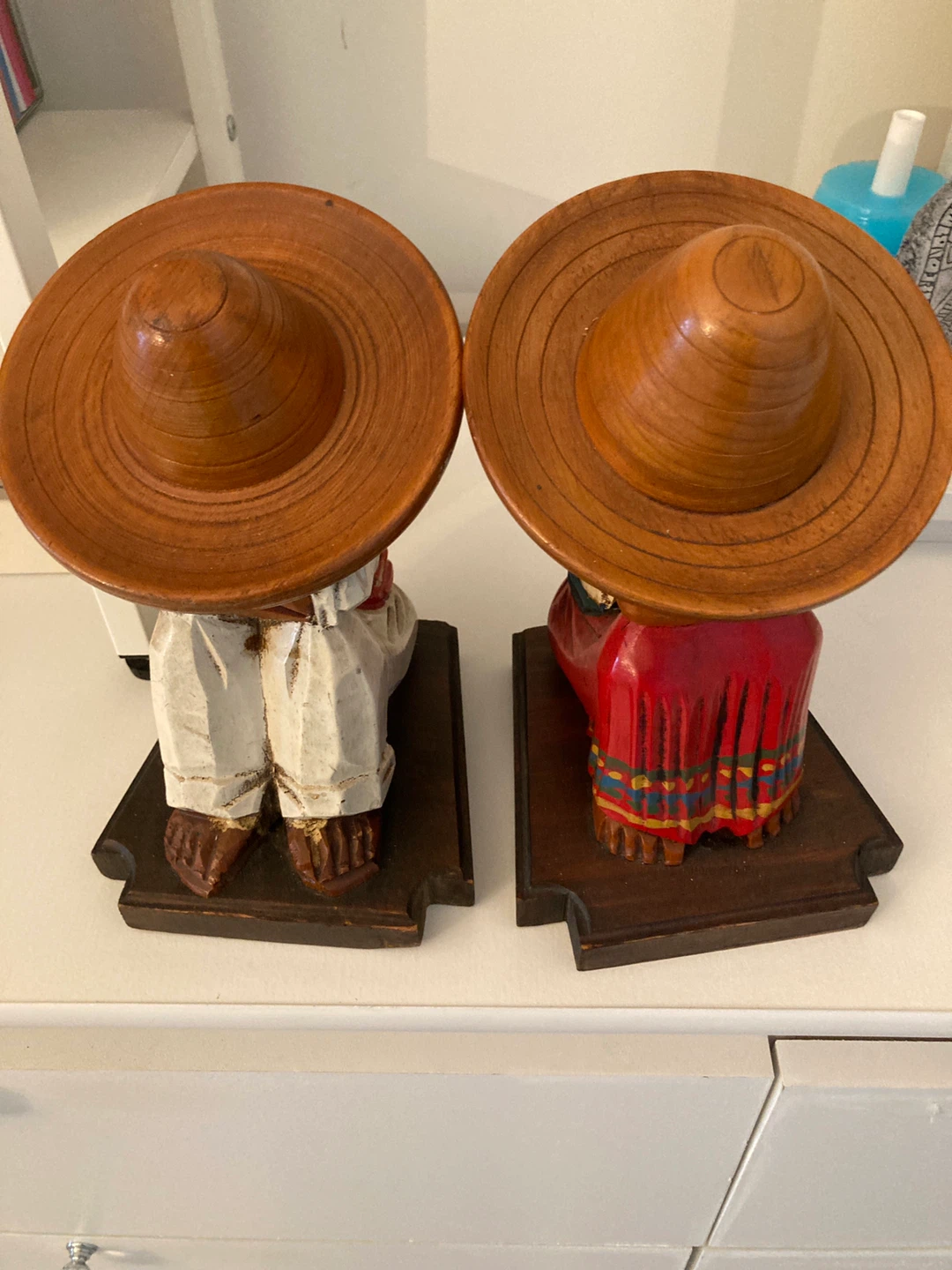 Vintage Hand-Carved Wooden Bookends