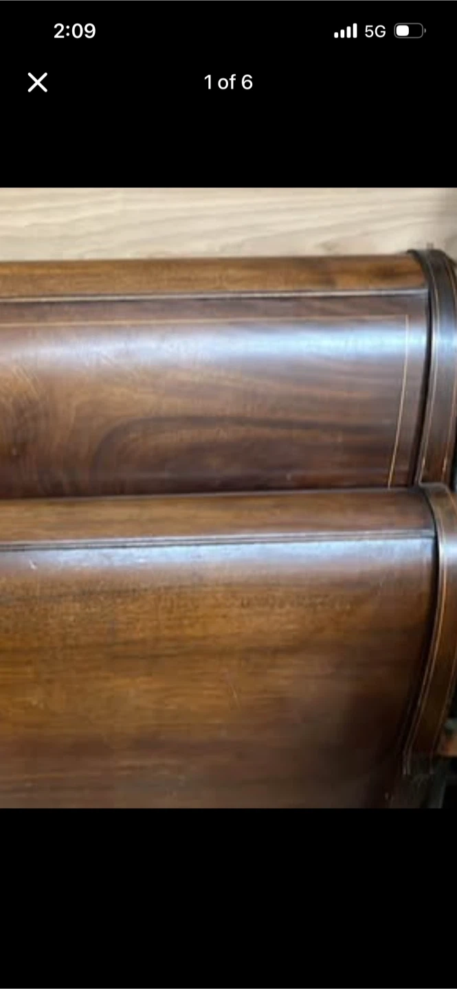 Antique Wooden Sleigh Bed Frame