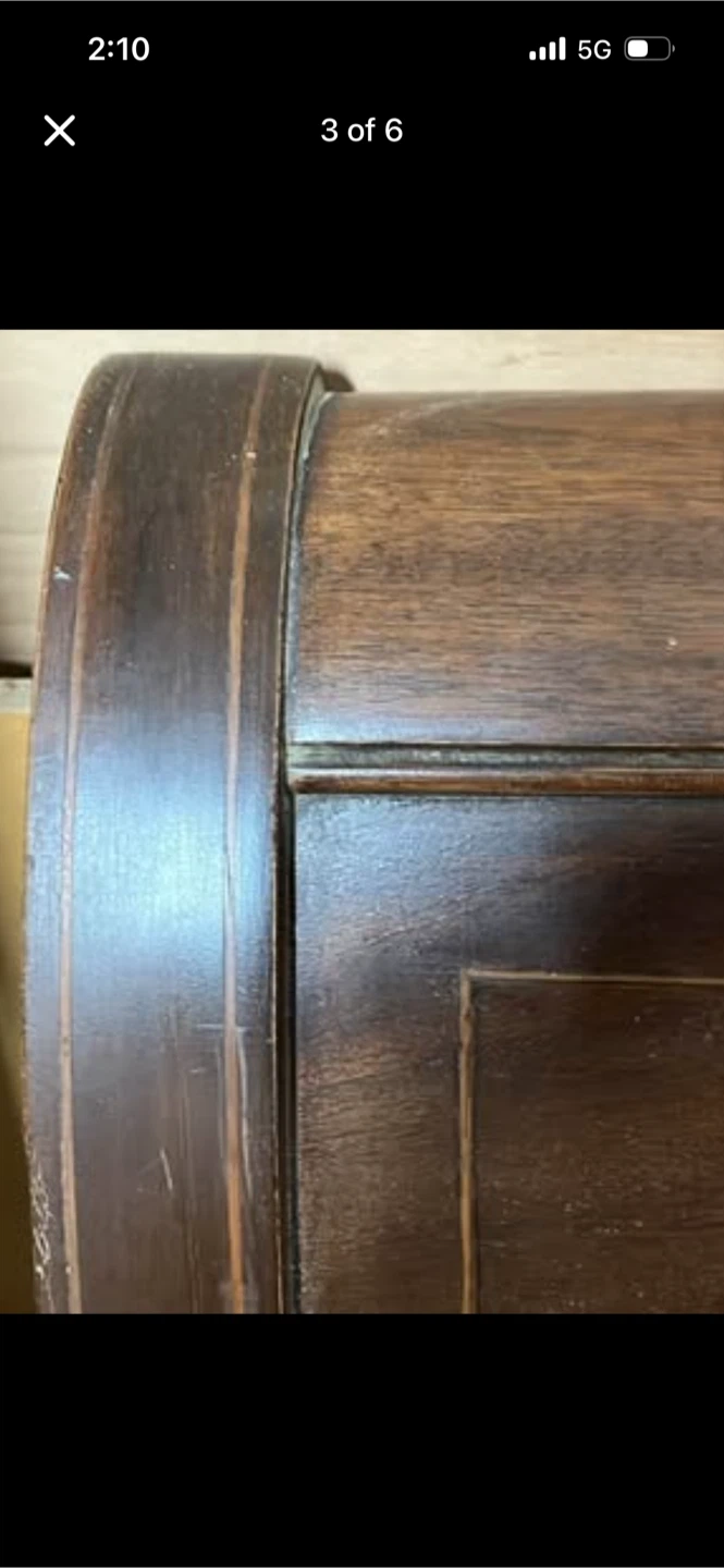 Antique Wooden Sleigh Bed Frame - photo 3