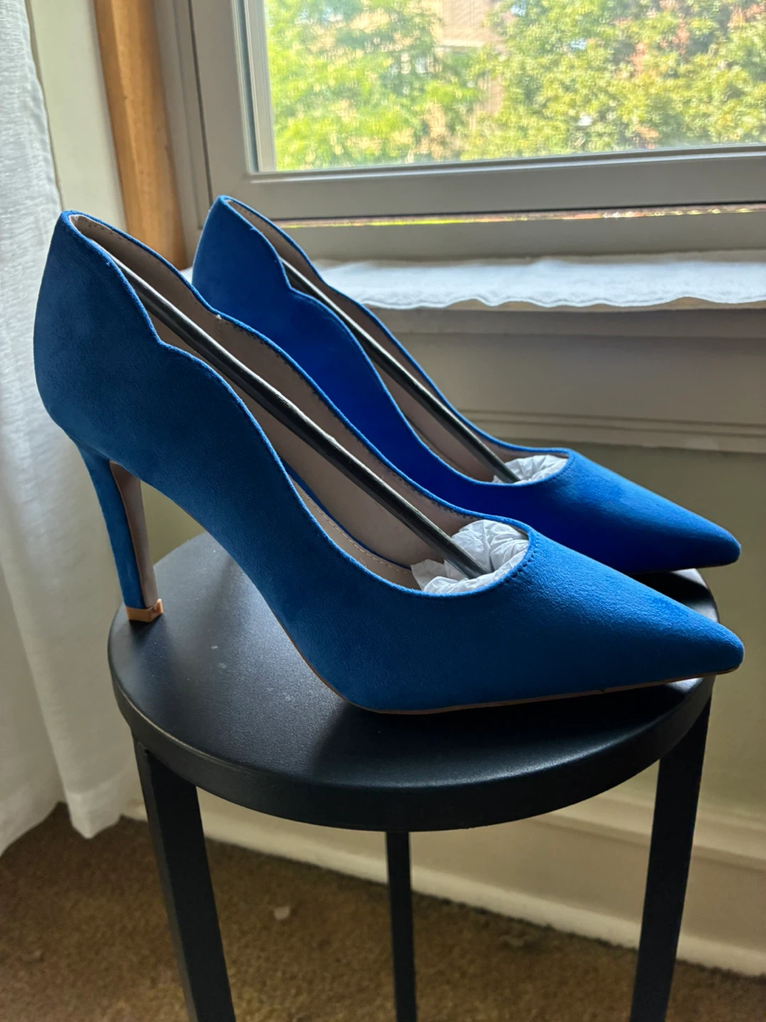 French Connection Blue Vegan Suede Heels