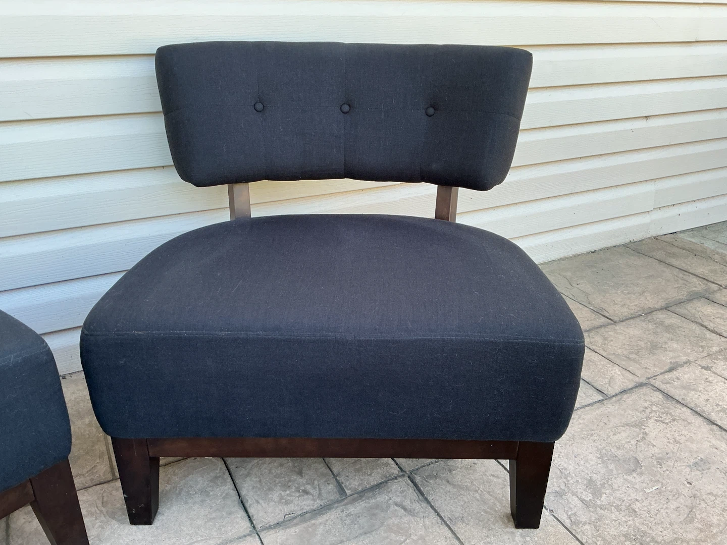 Two dark grey accent chairs - photo 2