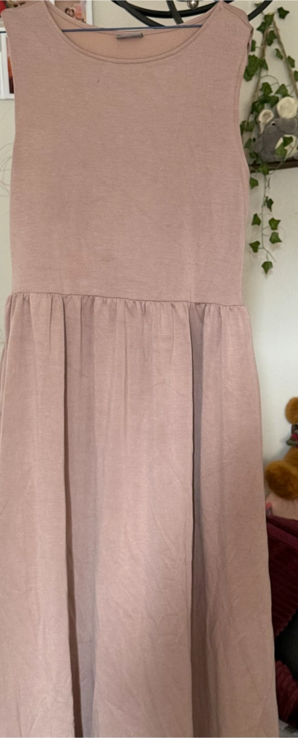 Beige Sleeveless Tiered Dress