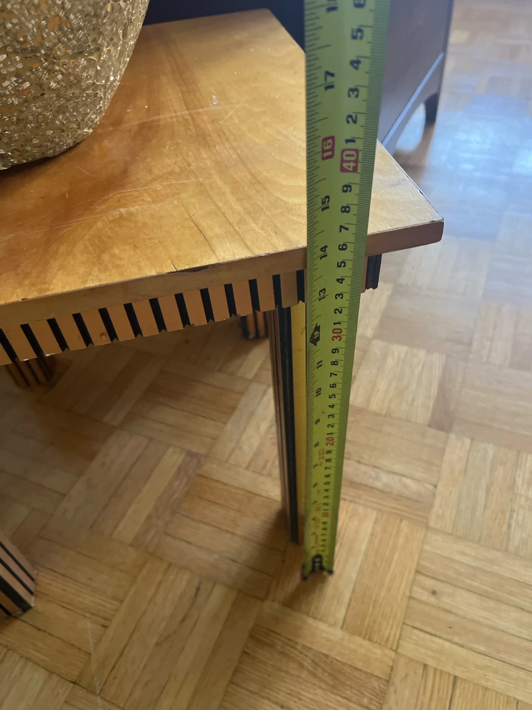 Wooden Side Table with Slatted Design - photo 3