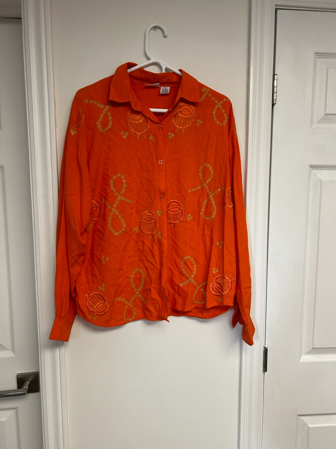 Freestyle Orange Embroidered Blouse and Skirt Set - photo 4