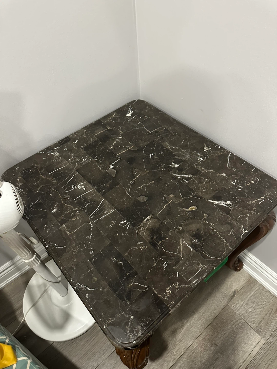 Dark Marble Top Side Table