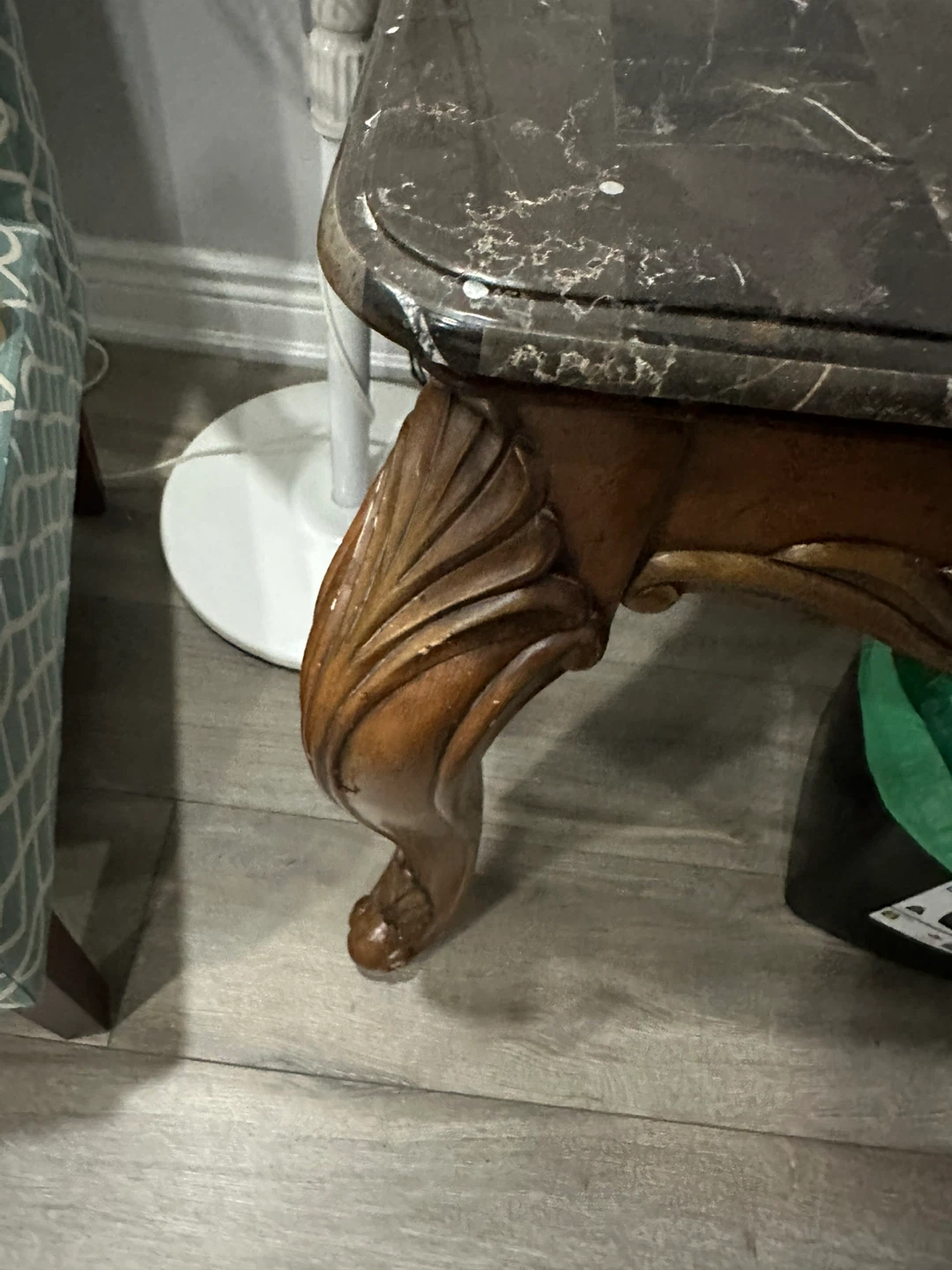 Dark Marble Top Side Table - photo 3