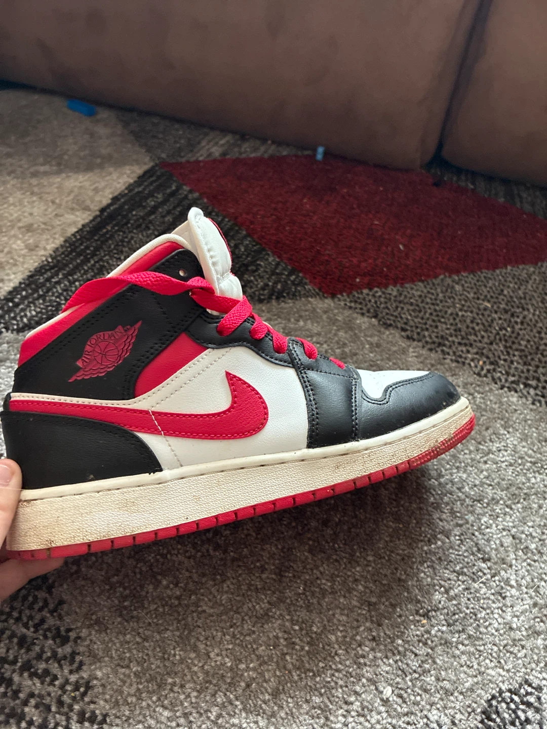 Nike Dunk High Black/Red/White – Size 5.5Y - photo 3