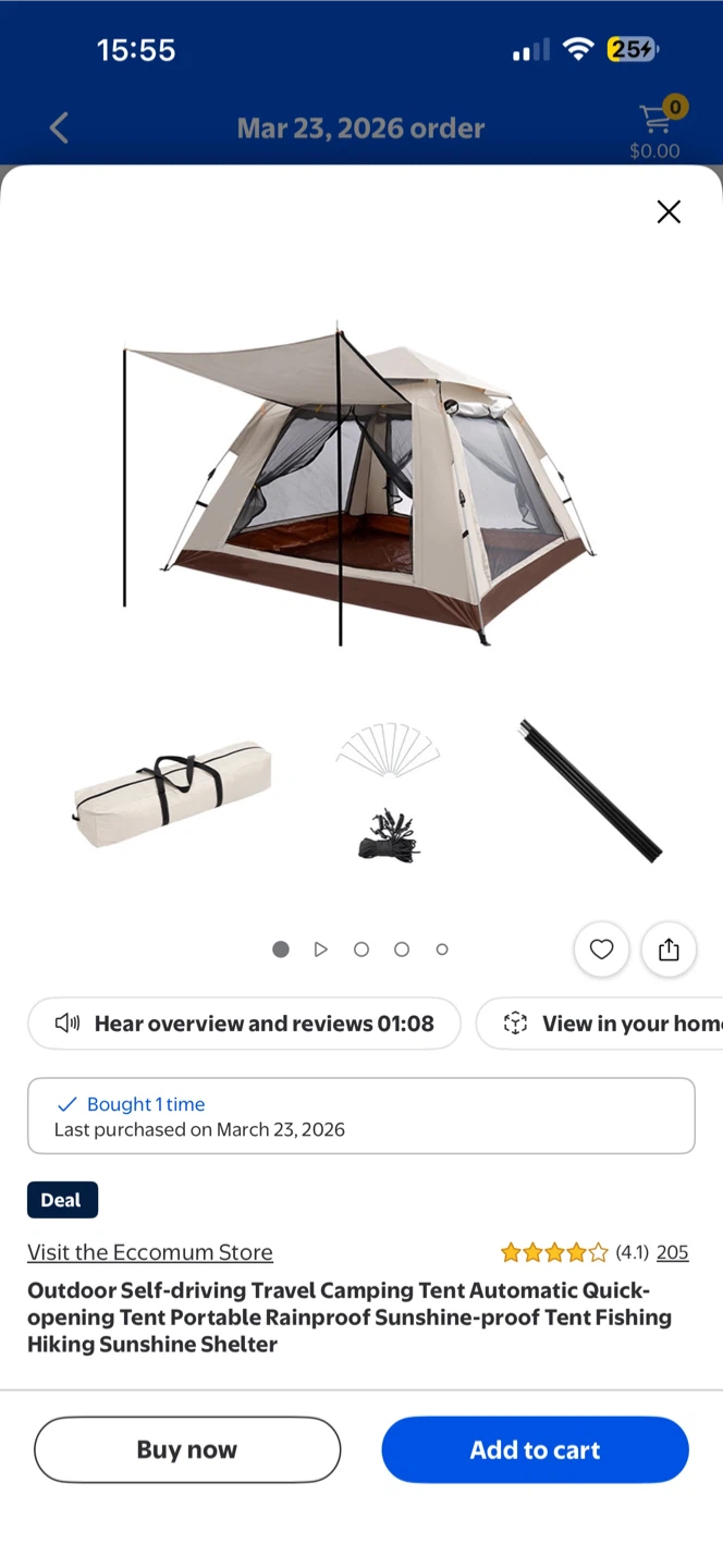 Eccomum 3-Person Automatic Pop-Up Camping Tent
