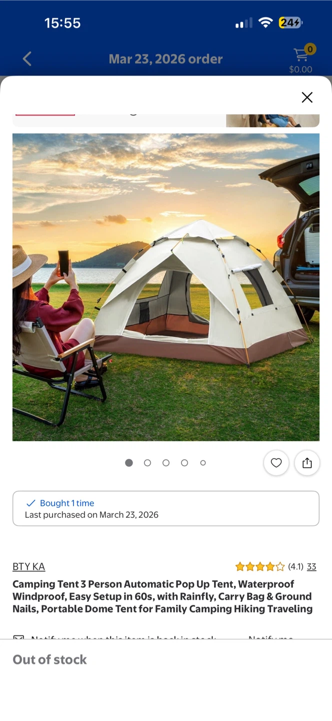Eccomum 3-Person Automatic Pop-Up Camping Tent - photo 2