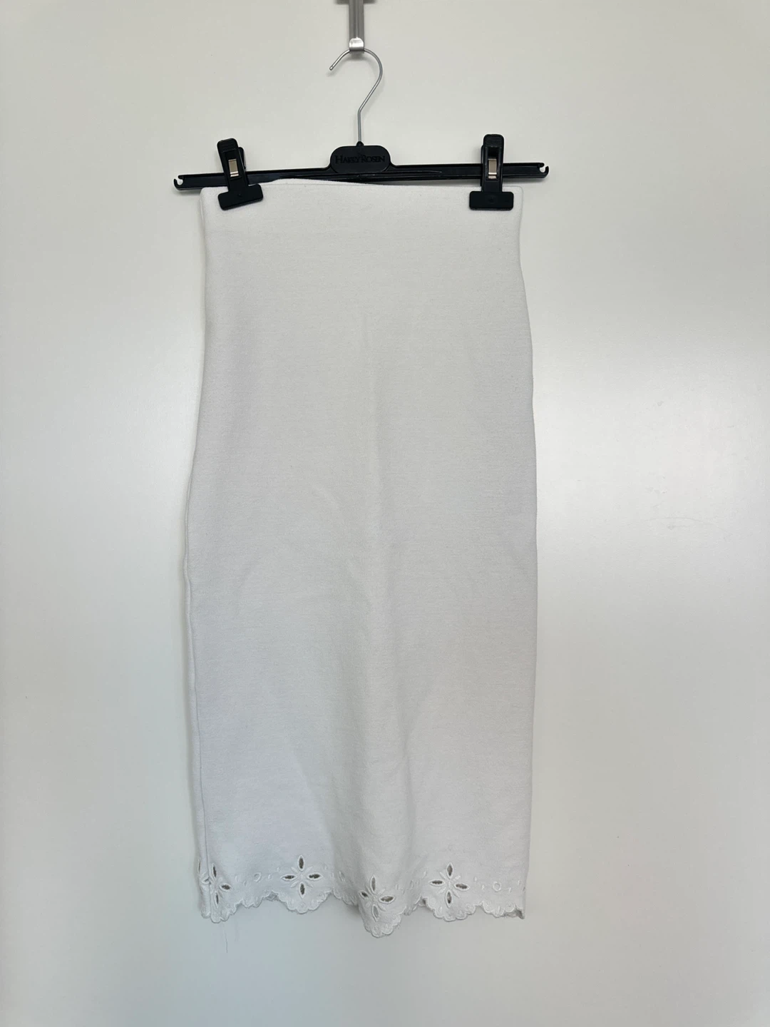 Zara White Eyelet Midi Skirt
