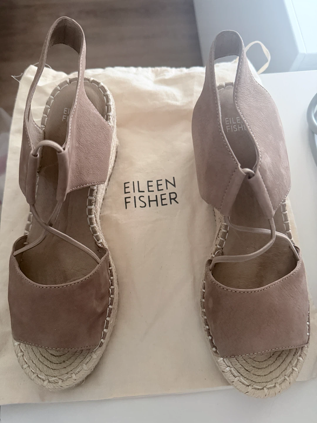 Eileen Fisher Suede Espadrille Wedges