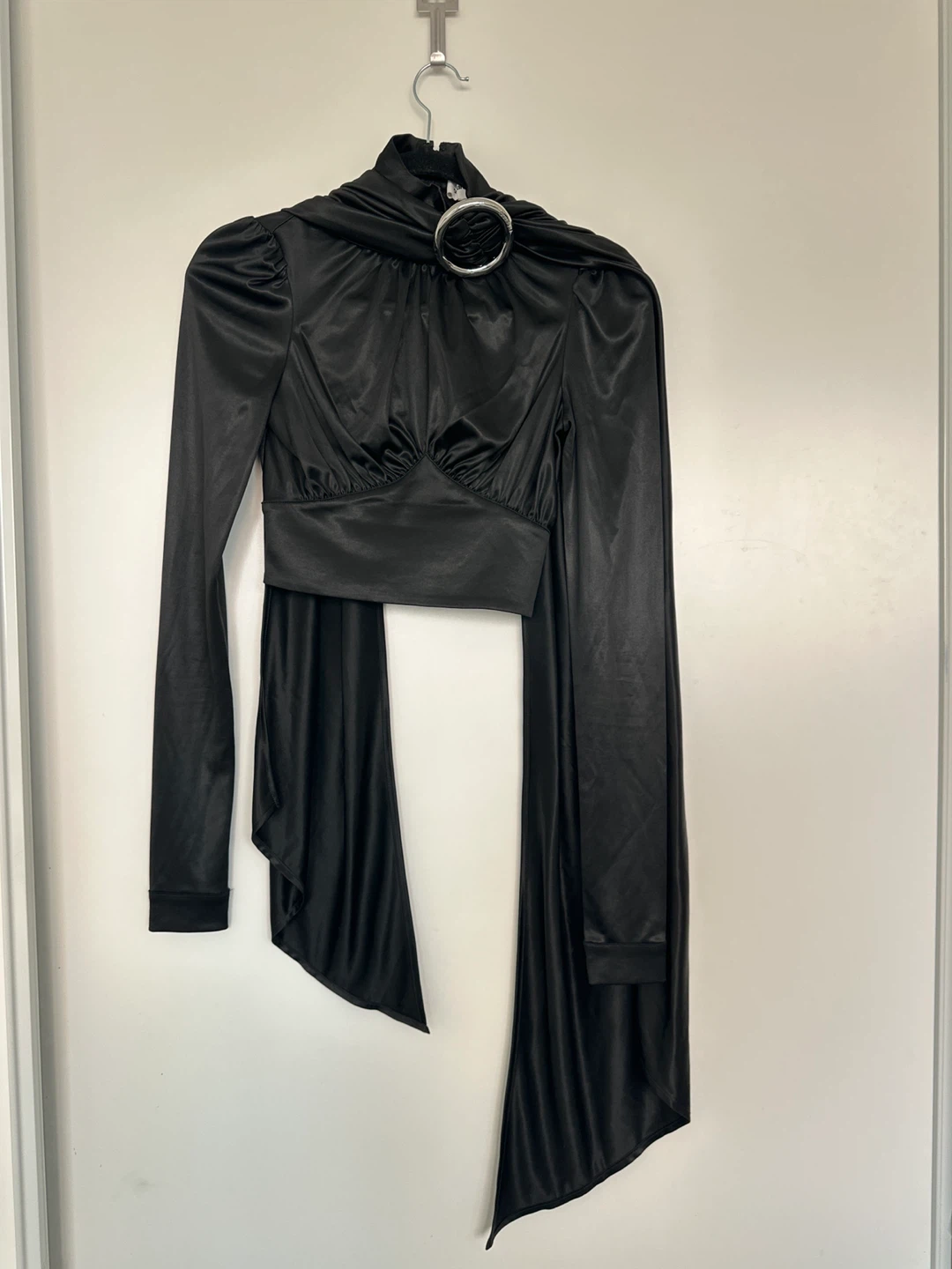Rabanne x H&M Black Satin Ring Top