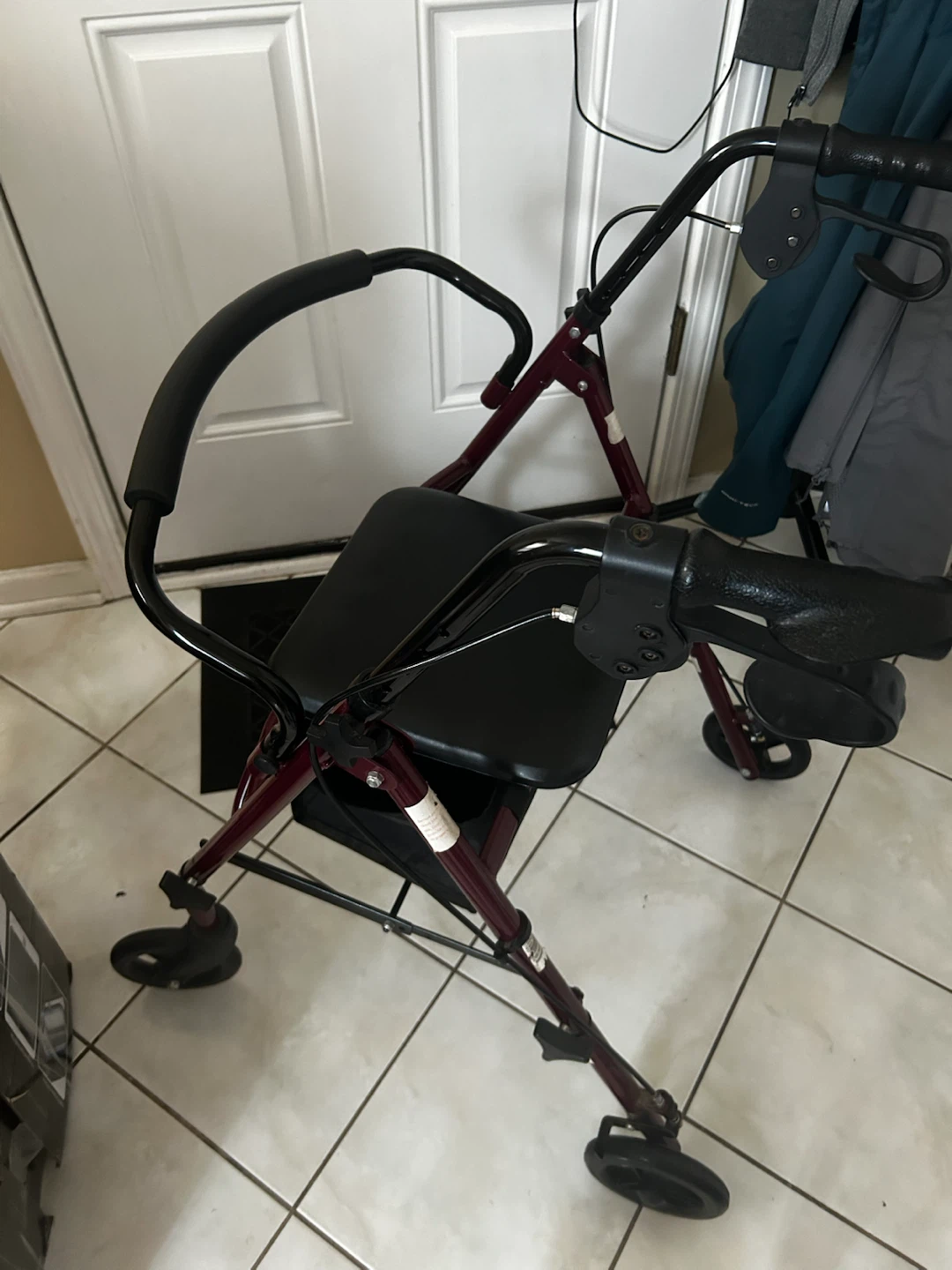 Red Rollator Walker with Seat and Bag - photo 3