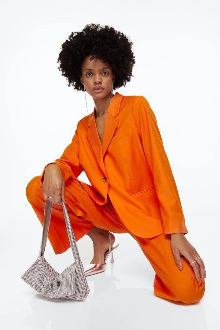 Orange Blazer and Pants Set