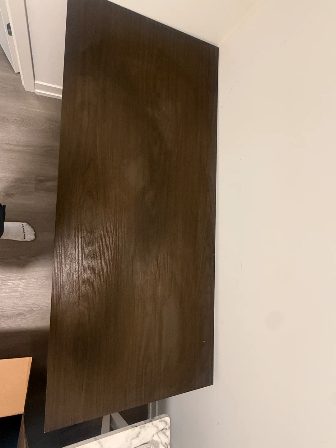 Dark Wood Desk with Black Metal Frame - photo 2
